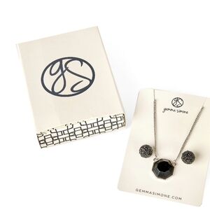 Silver and Black Jewelry Set